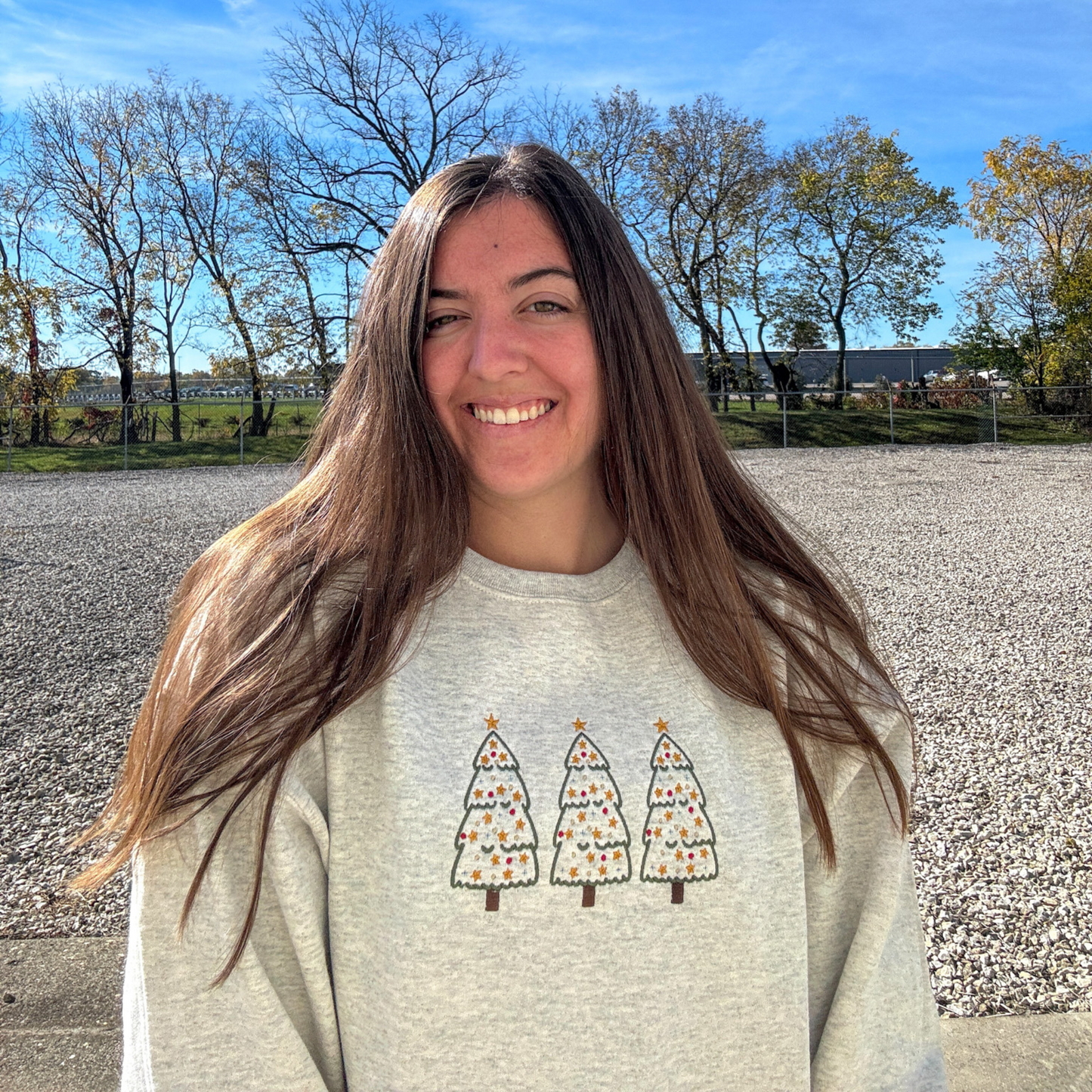 Vintage Christmas Tree Embroidered Crewneck