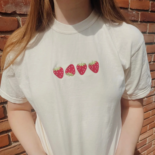 Strawberry Embroidered Tee