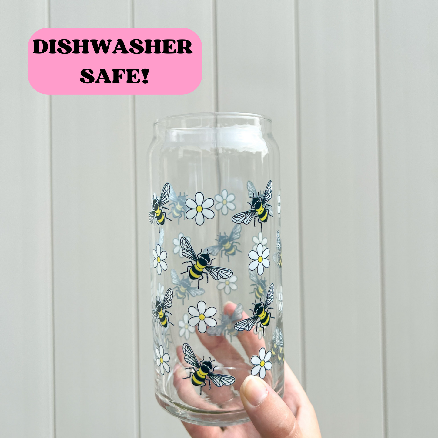 20 oz Bee Glass Cup