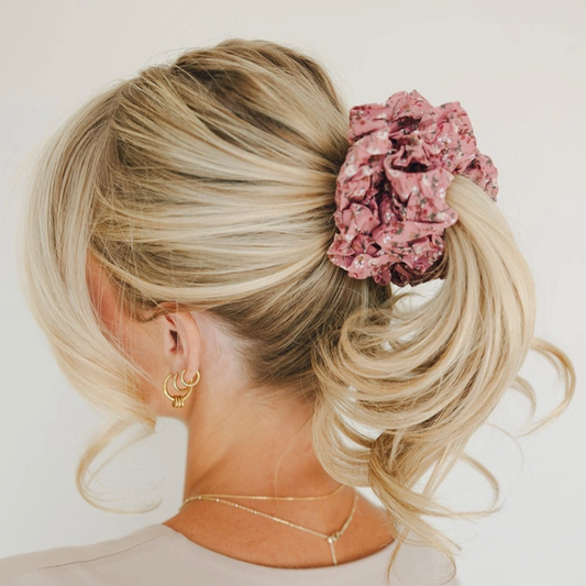 Cranberry Rose Jumbo Scrunchie