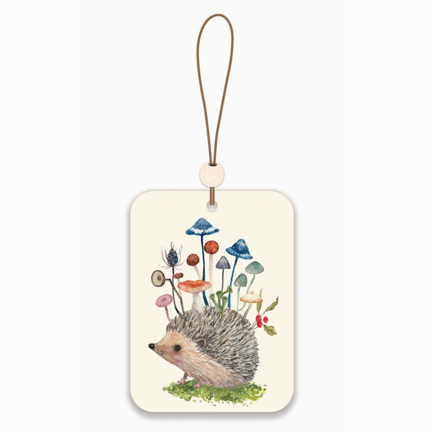 Hedgehog with Mushrooms Car Air Freshener- Set of 2