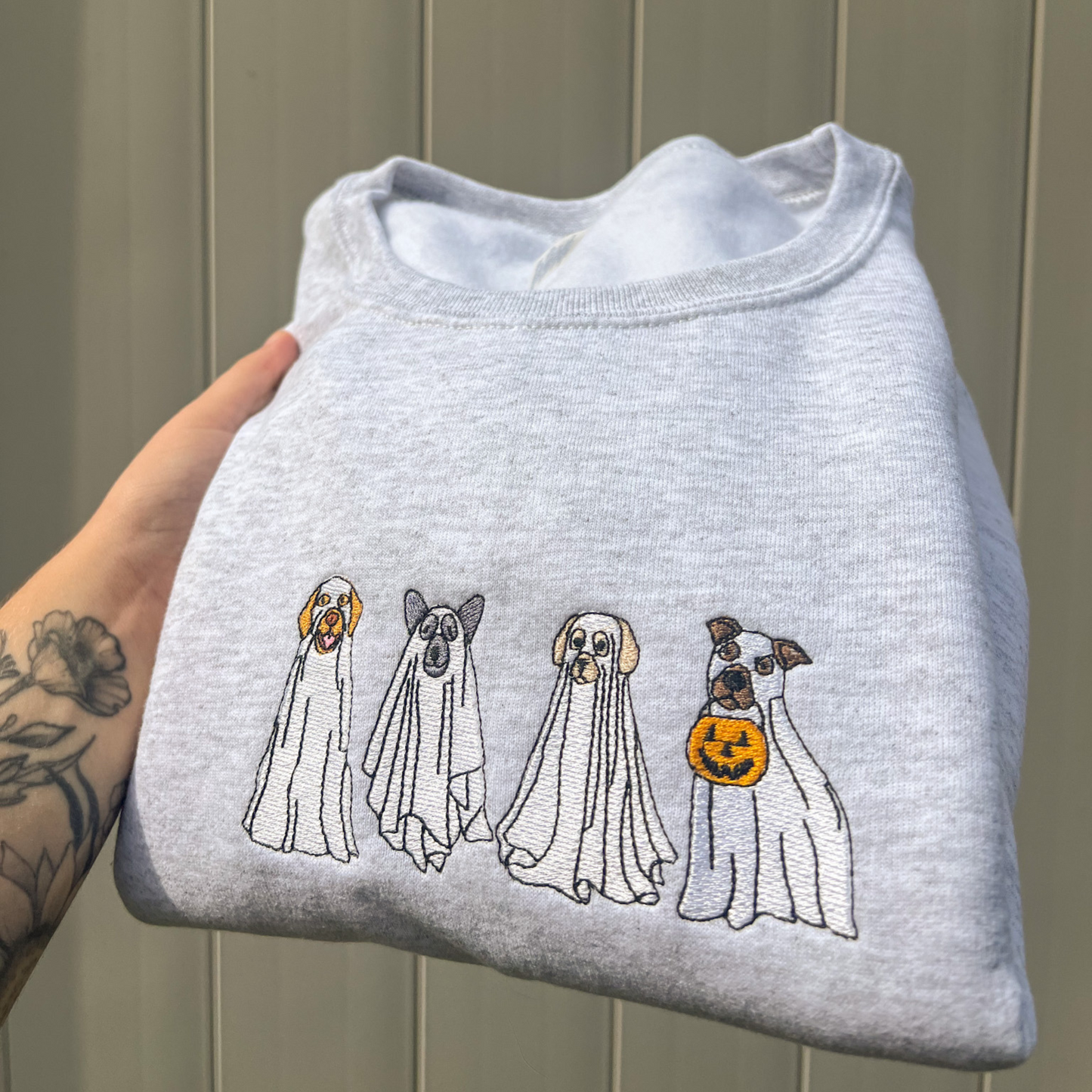 Ghost Dog Embroidered Crewneck