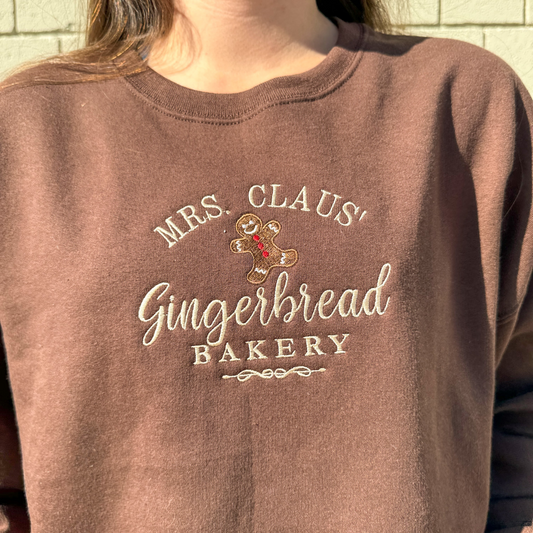 Gingerbread Bakery Embroidered Crewneck