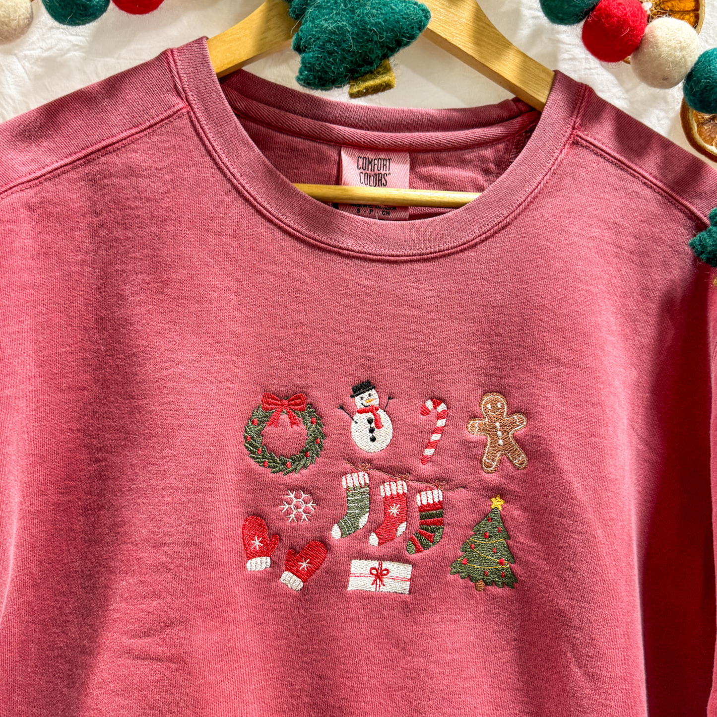 Holiday Doodles Embroidered Crewneck