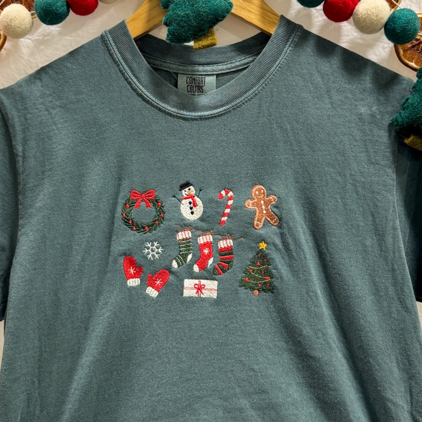 Holiday Doodles Embroidered Tee