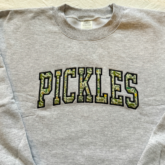 Pickles Applique Embroidered Crewneck