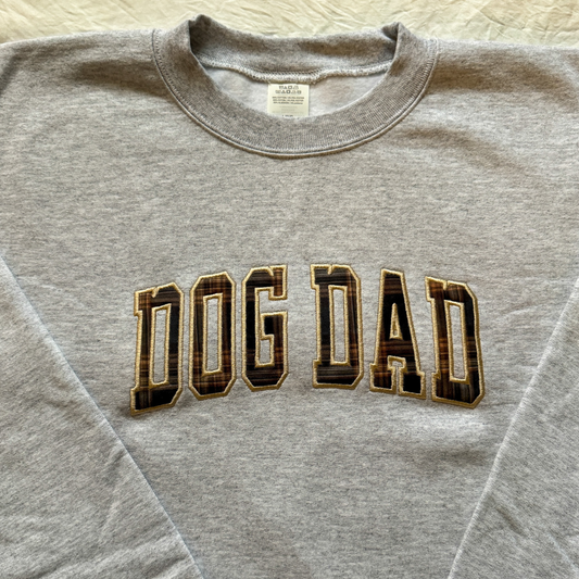 Dog Dad Applique Embroidered Crewneck