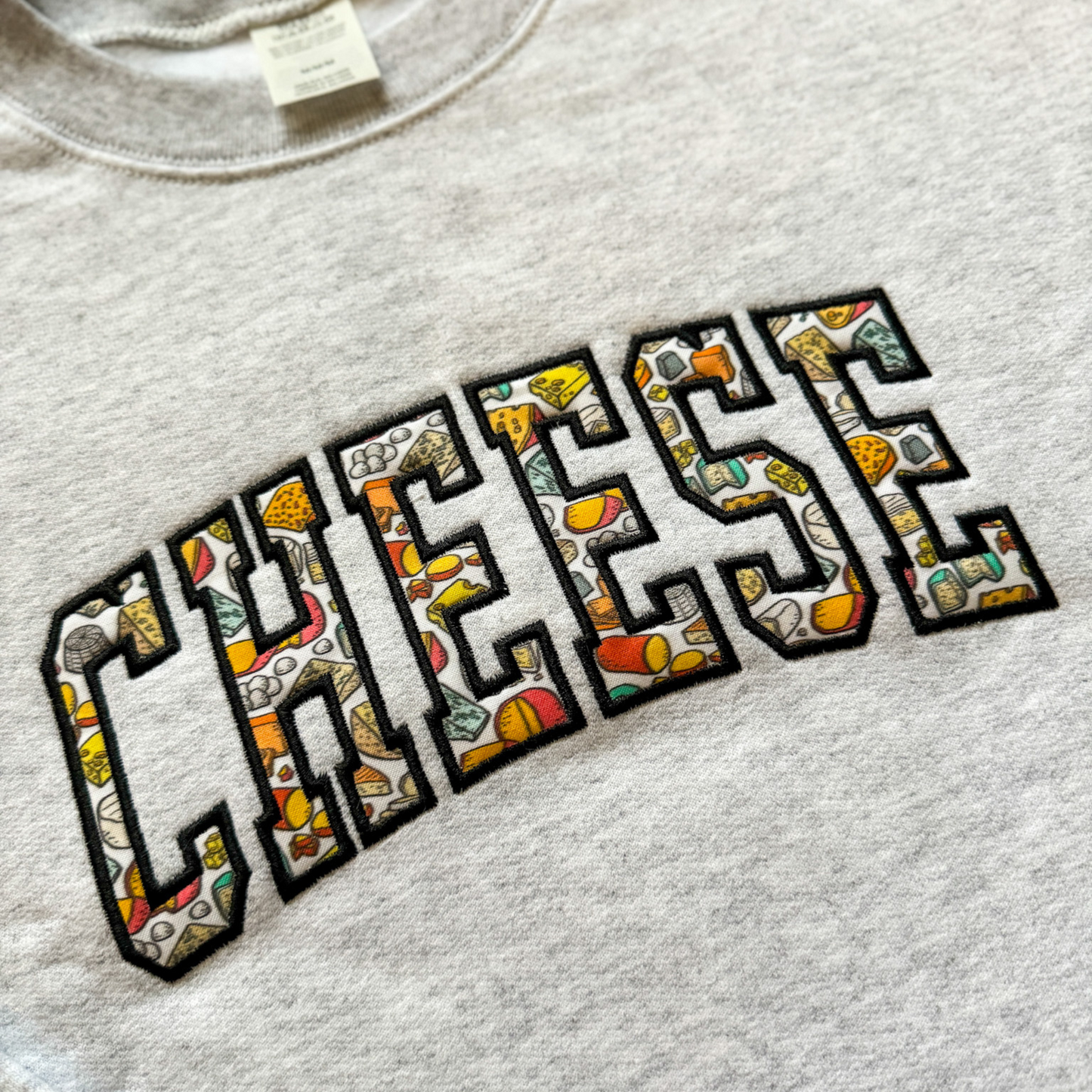 Cheese Applique Embroidered Crewneck