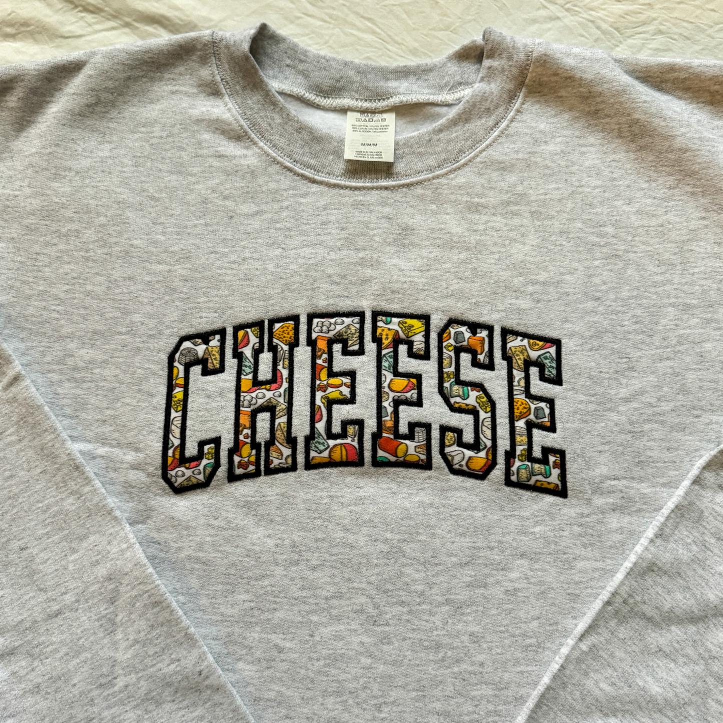 Cheese Applique Embroidered Crewneck