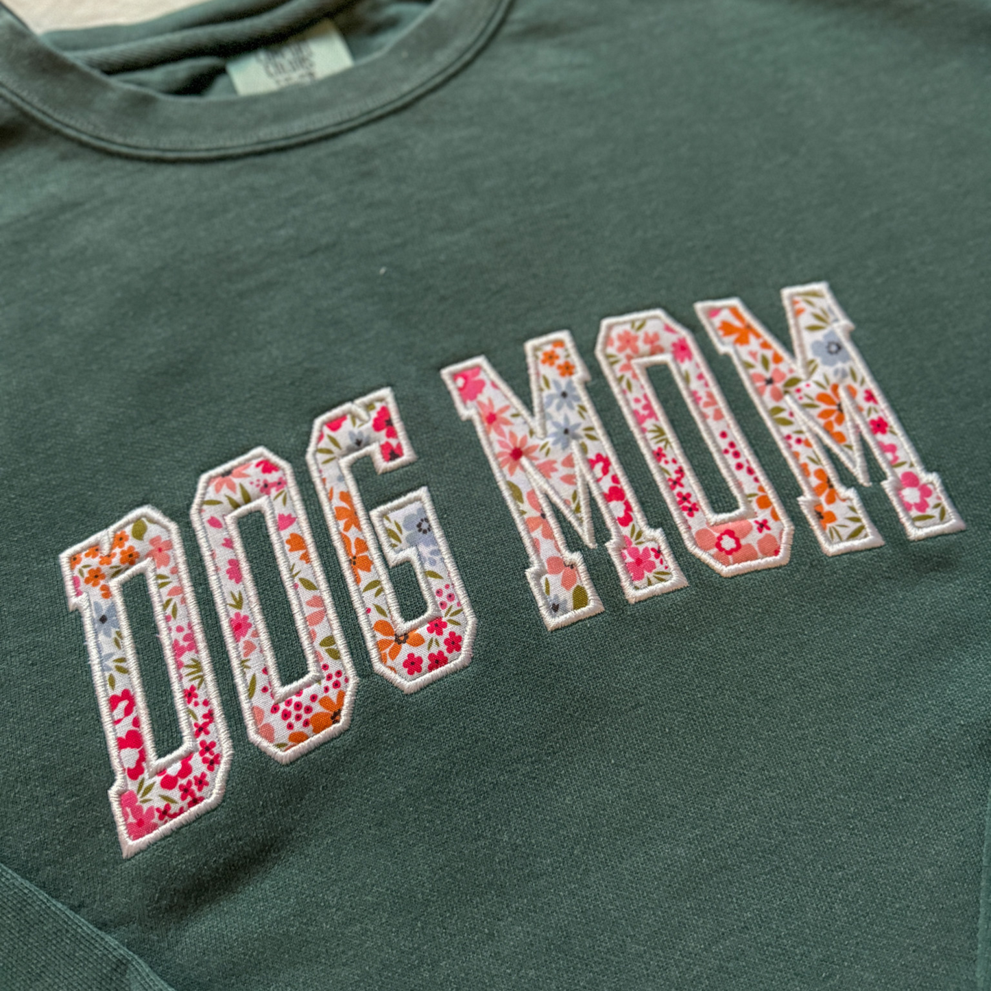 Dog Mom Applique Embroidered Crewneck