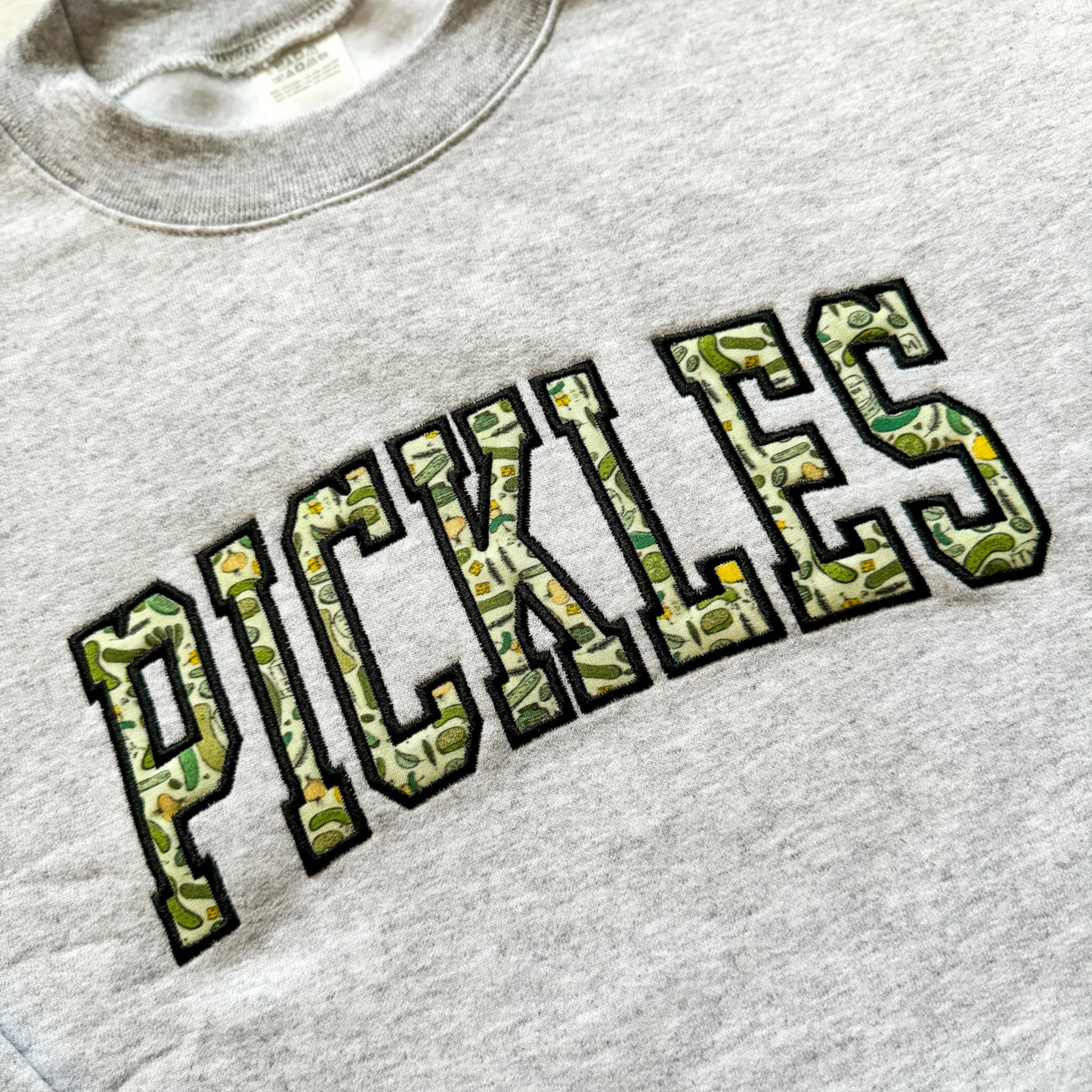 Pickles Applique Embroidered Crewneck