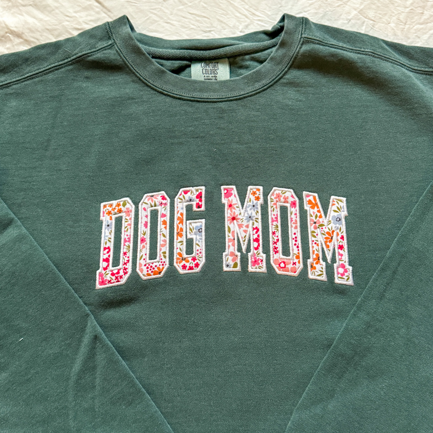 Dog Mom Applique Embroidered Crewneck