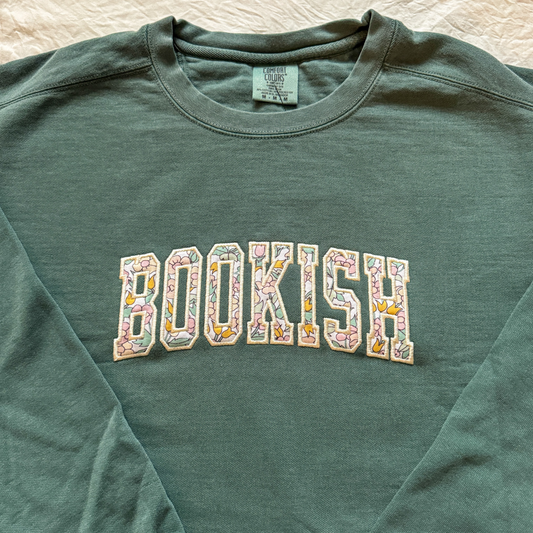 Bookish Applique Embroidered Crewneck