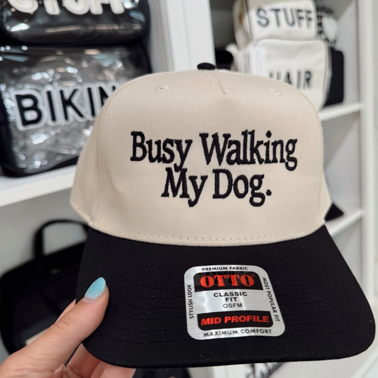 Busy Walking My Dog Vintage Trucker Hat