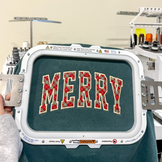 Merry Applique Embroidered Crewneck