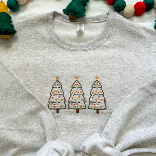 Vintage Christmas Tree Embroidered Crewneck