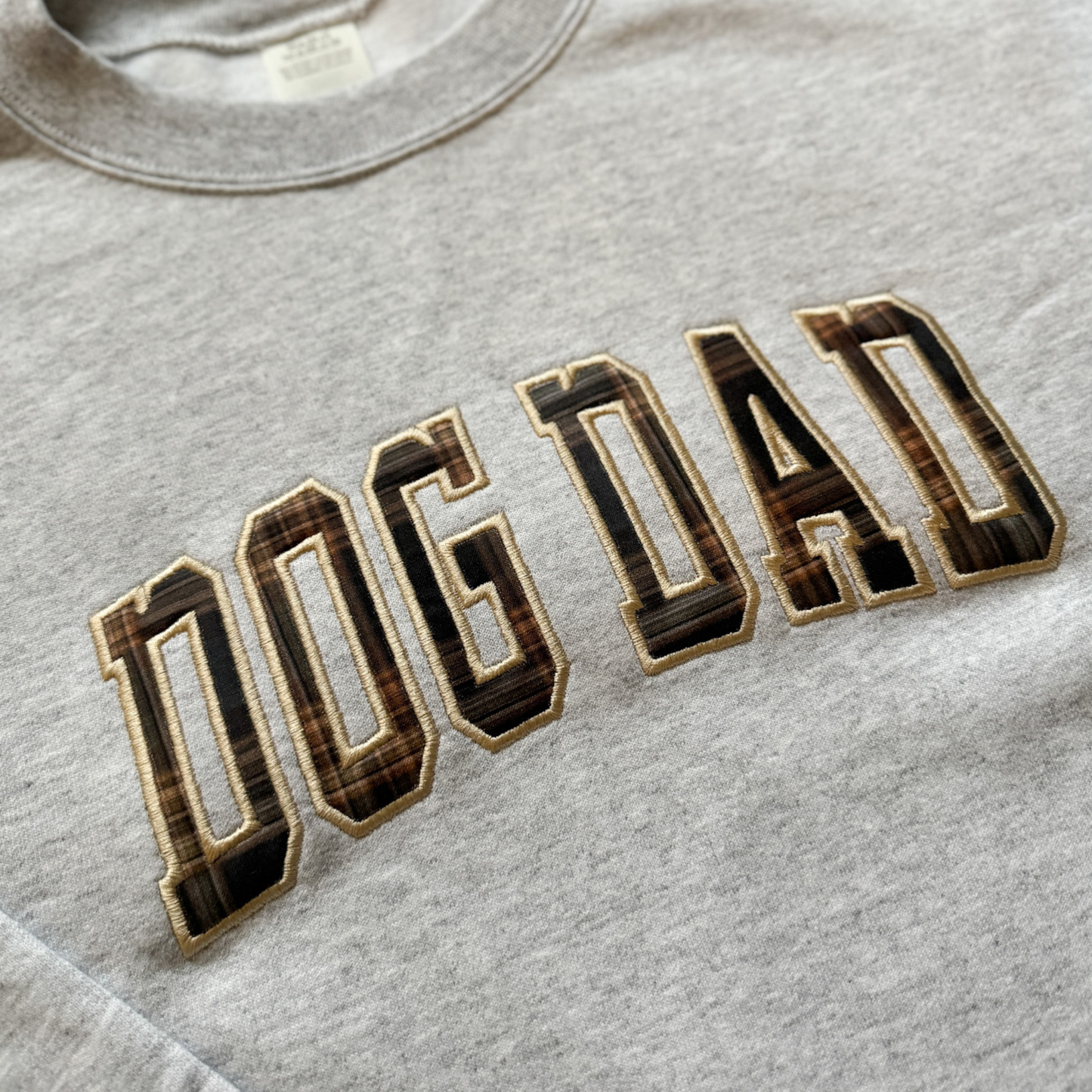 Dog Dad Applique Embroidered Crewneck