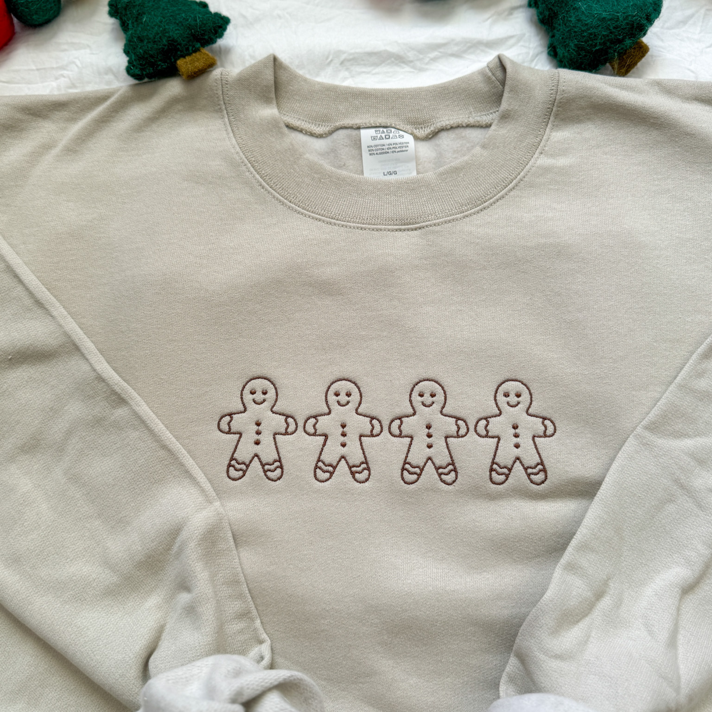 Gingerbread Men Embroidered Crewneck