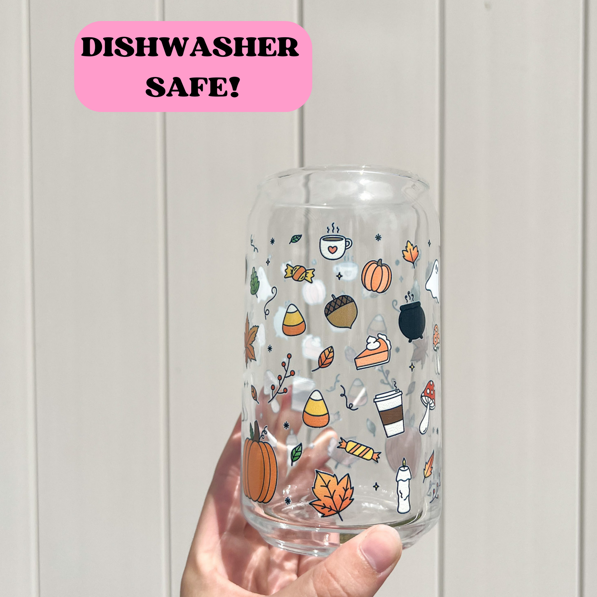SPOOKY TREATS • DISHWASHER SAFE! • 16 OZ GLASS CUP